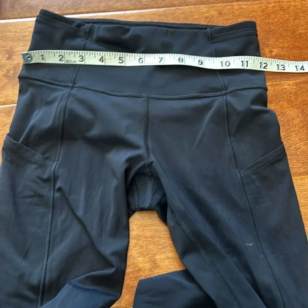 Lululemon fast and free cropped leggings with little pockets / hip pockets 4